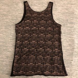 Black lace sleeveless top